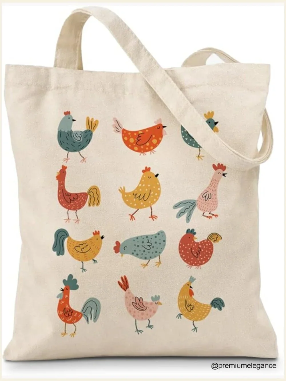 Heavy Duty Canvas Grocery Tote, Large Capacity Weekender Shopping Bag